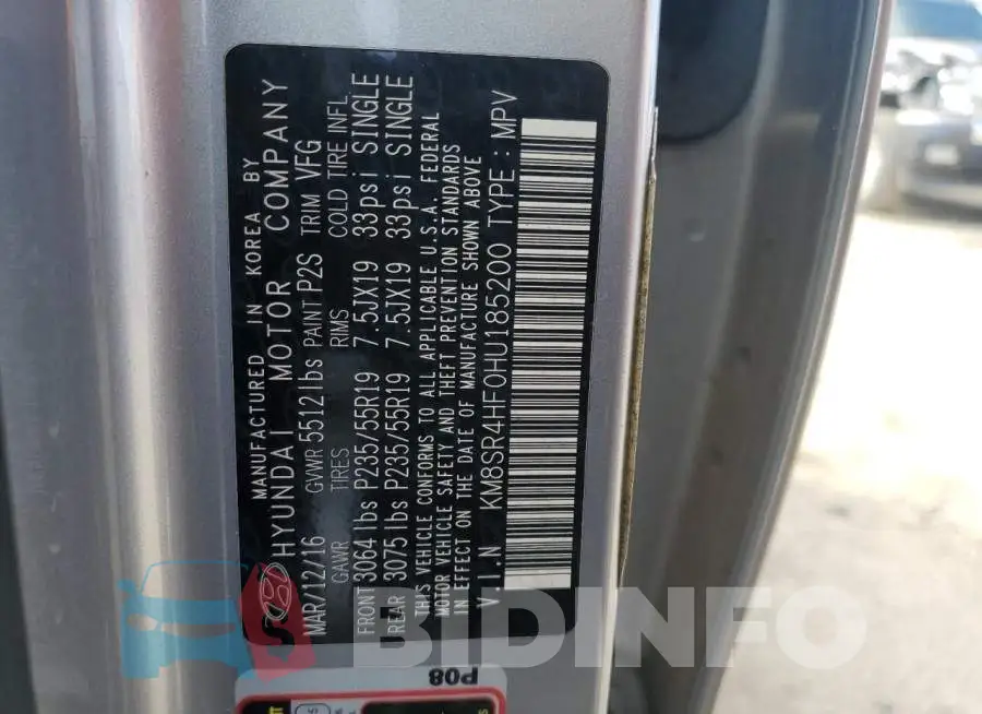 KM8SR4HF0HU185200 Photo# 14