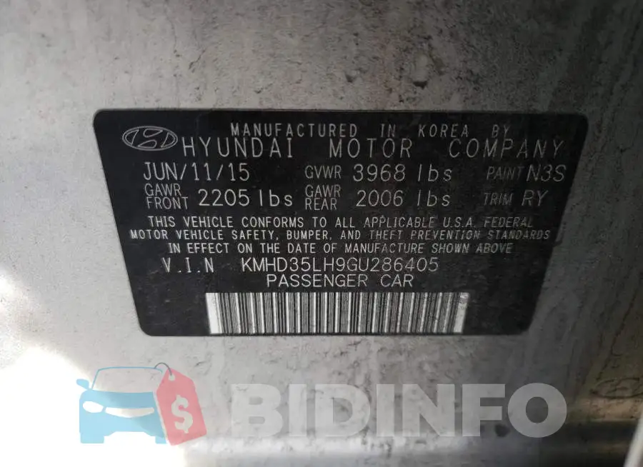 KMHD35LH9GU286405 Photo# 13