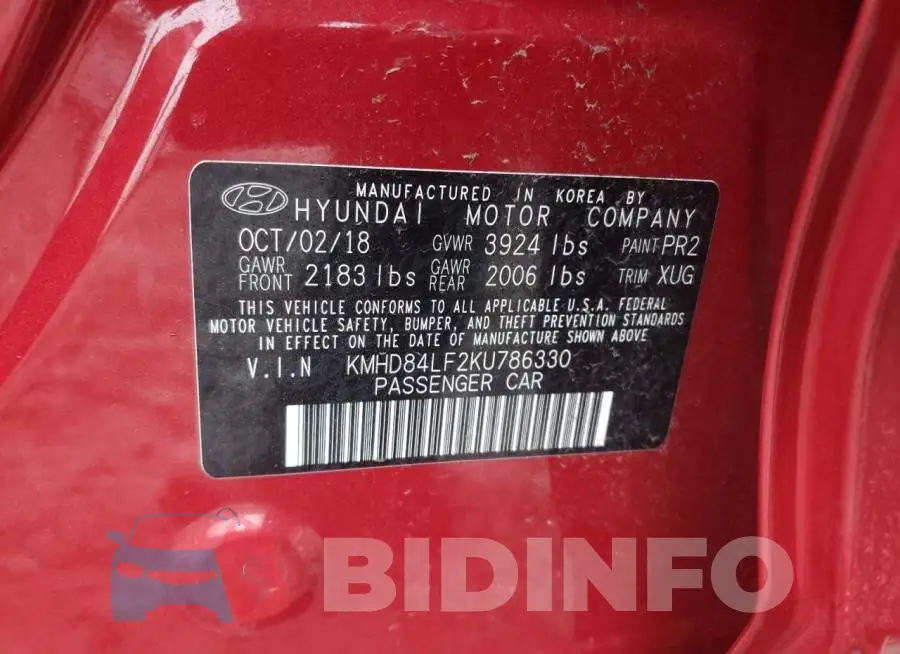 KMHD84LF2KU786330 Photo# 12