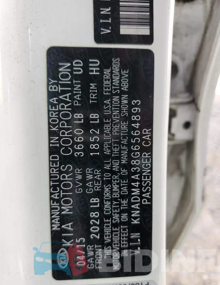 KNADM4A38G6564893 Photo# 12