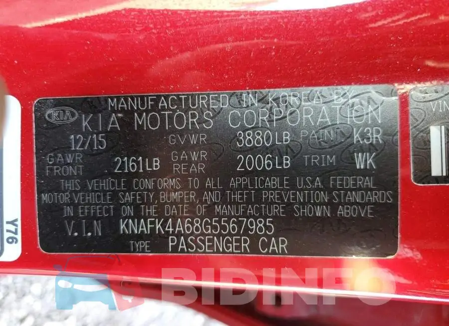 KNAFK4A68G5567985 Photo# 12