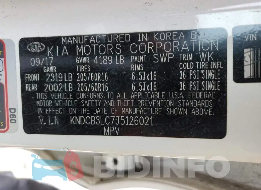KNDCB3LC7J5126021 Photo# 10