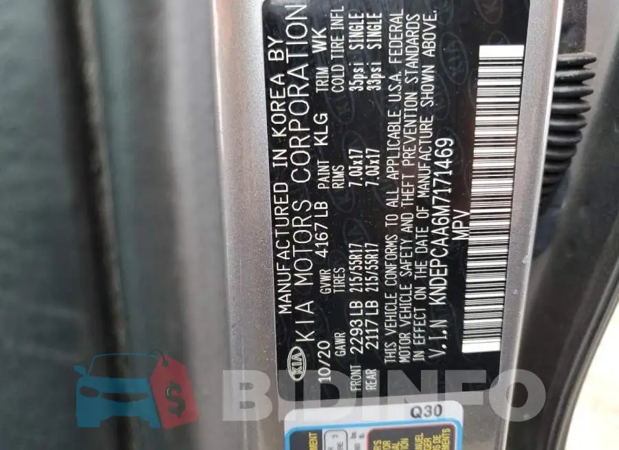 KNDEPCAA6M7171469 Photo# 13