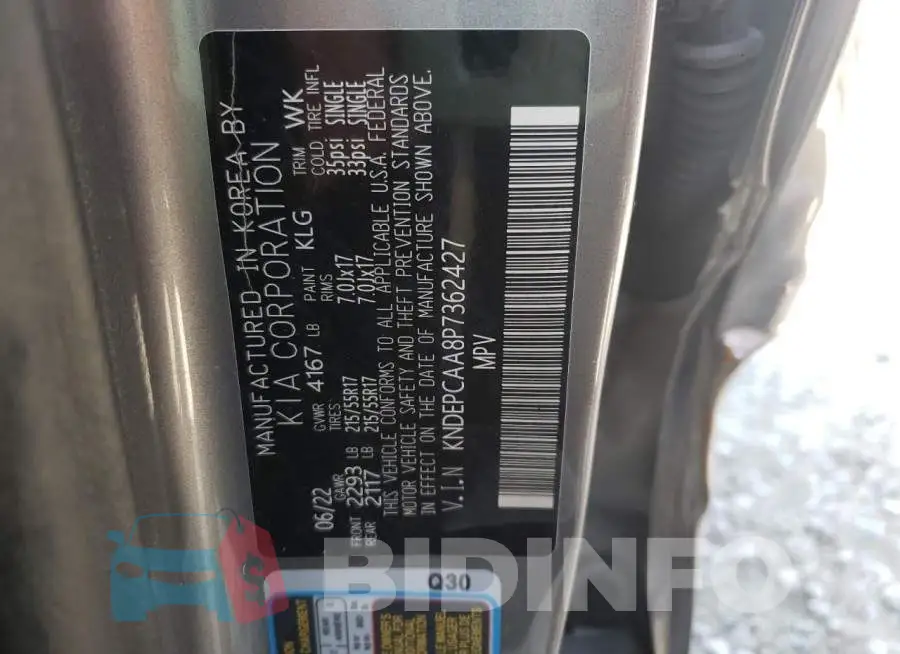 KNDEPCAA8P7362427 Photo# 13