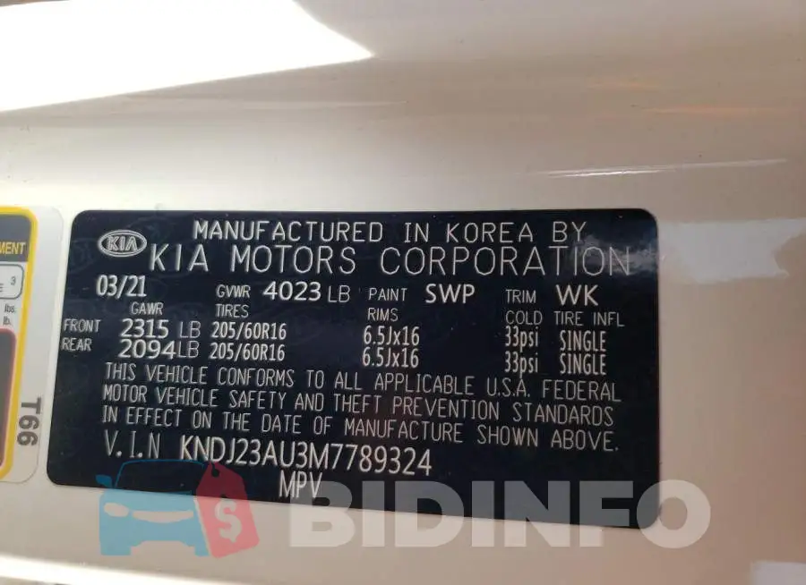 KNDJ23AU3M7789324 Photo# 13