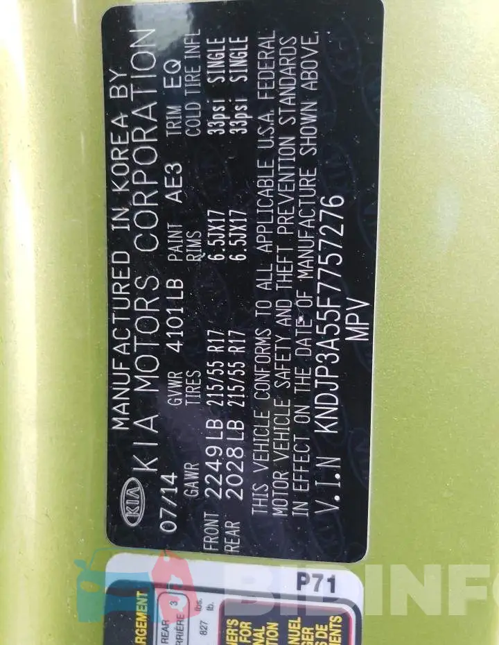 KNDJP3A55F7757276 Photo# 10
