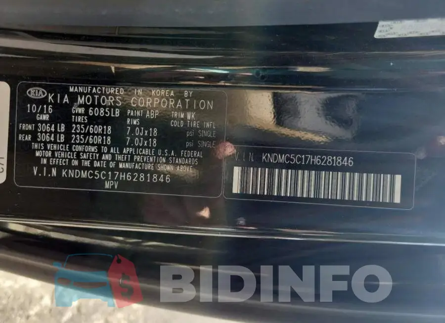 KNDMC5C17H6281846 Photo# 10