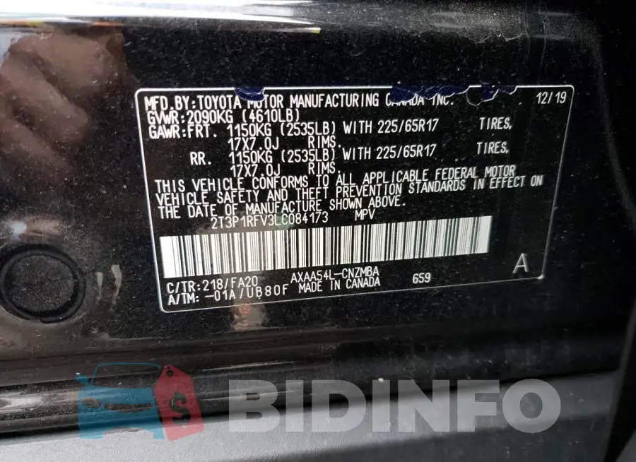 2T3P1RFV3LC084173 Photo# 13