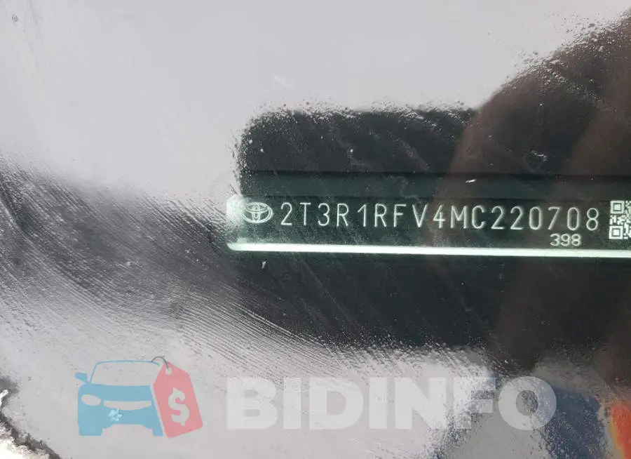 2T3R1RFV4MC220708 Photo# 13