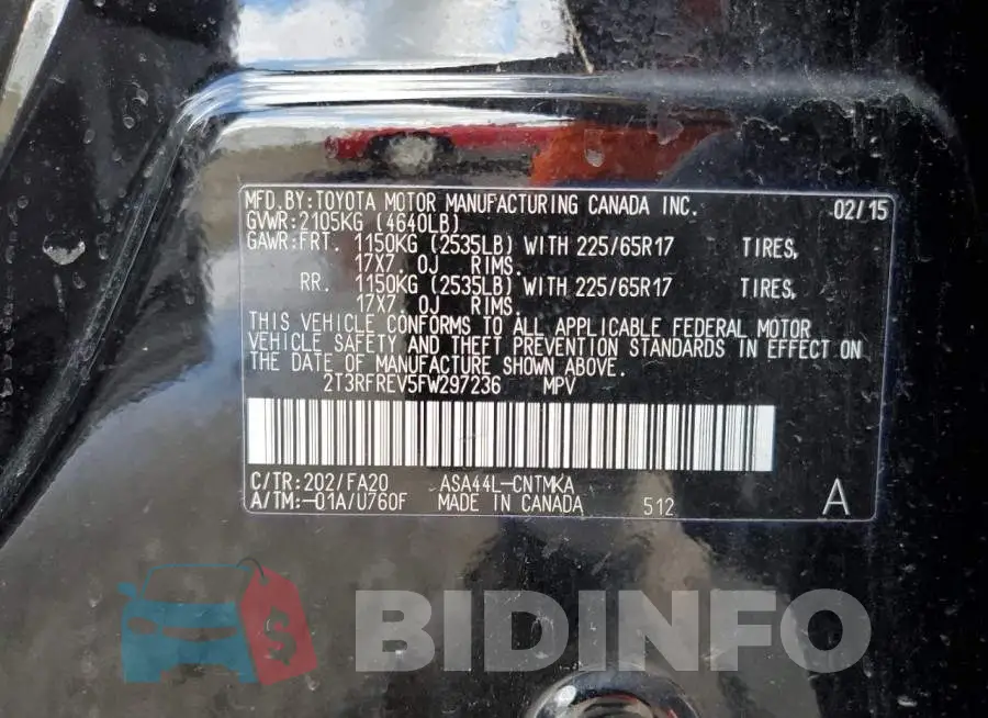 2T3RFREV5FW297236 Photo# 13