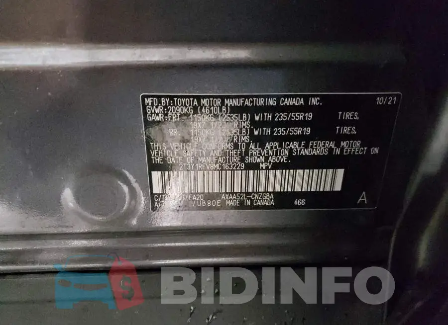 2T3Y1RFV8MC163229 Photo# 13
