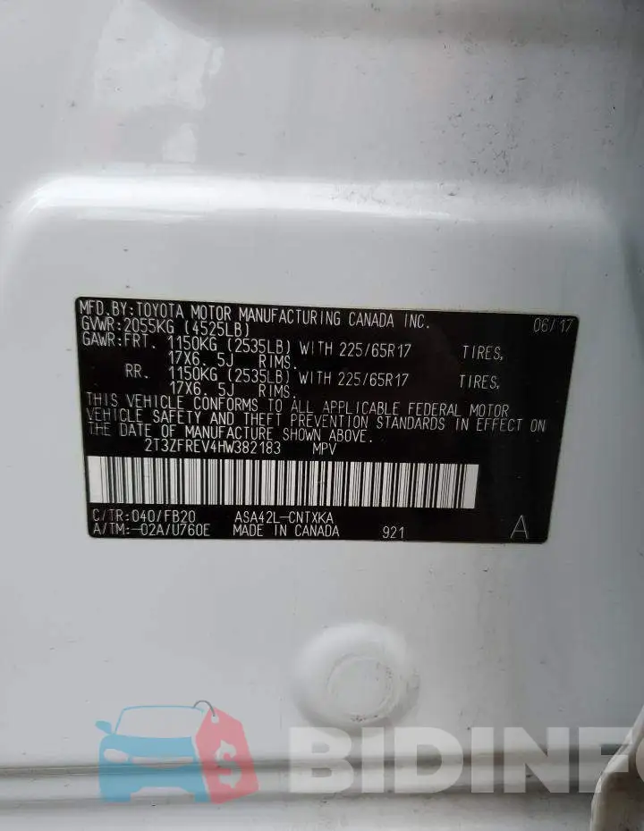 2T3ZFREV4HW382183 Photo# 14