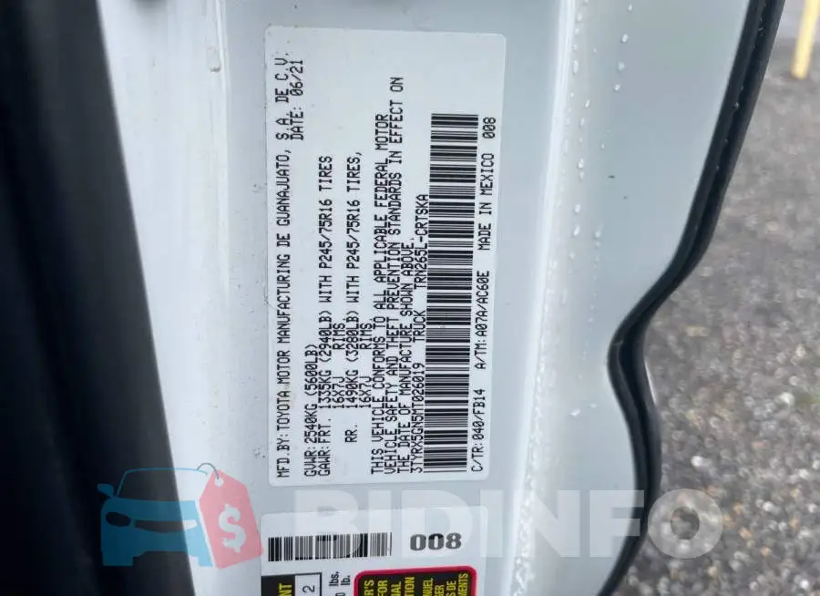 3TYRX5GN5MT026019 Photo# 10
