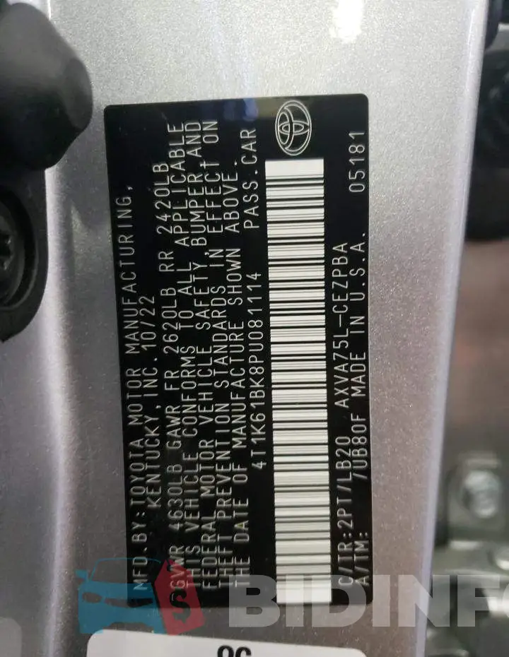 4T1K61BK8PU081114 Photo# 12