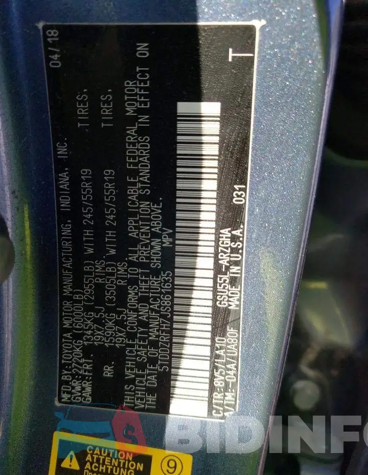 5TDDZRFH7JS861635 Photo# 13