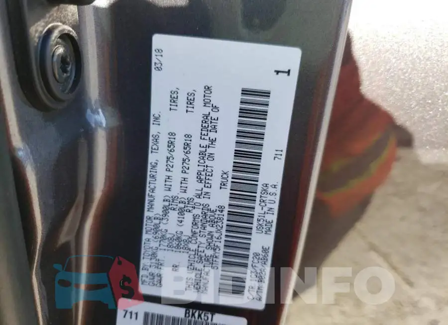 5TFRY5F16JX238148 Photo# 12