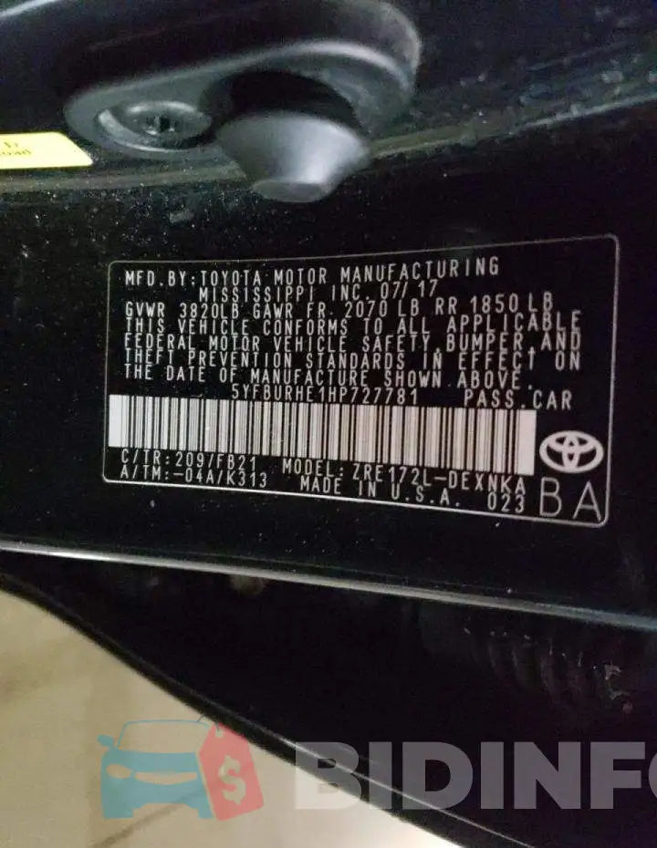 5YFBURHE1HP727781 Photo# 13