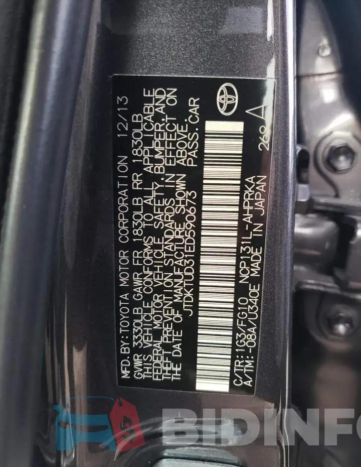 JTDKTUD31ED590673 Photo# 12