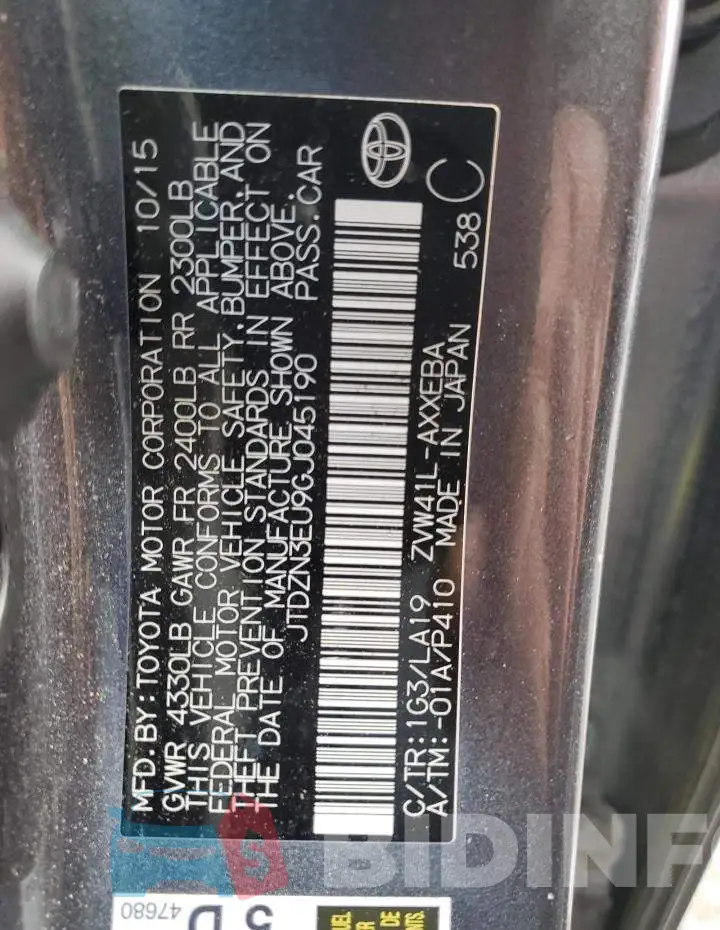 JTDZN3EU9GJ045190 Photo# 12