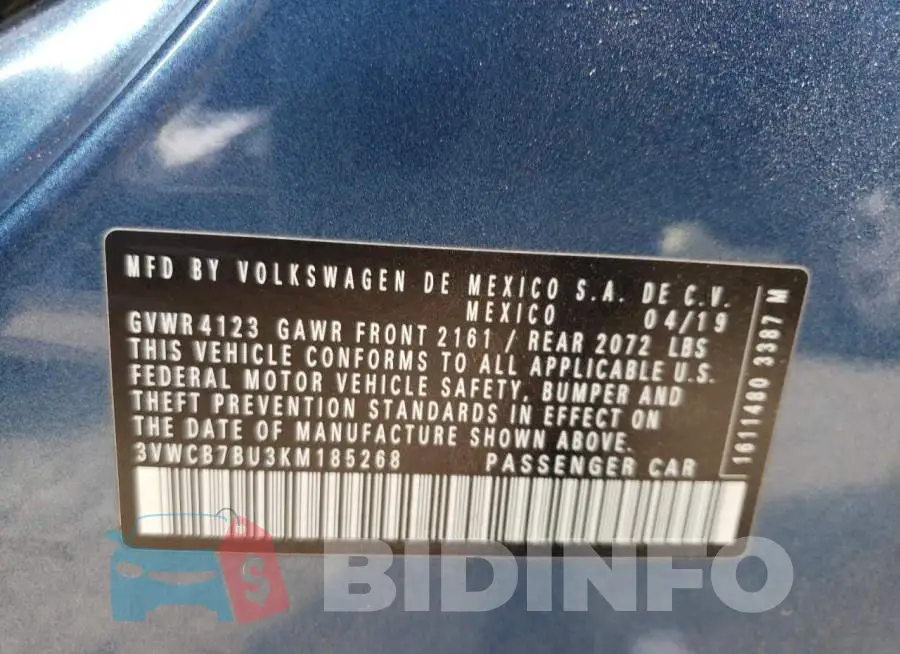 3VWCB7BU3KM185268 Photo# 10