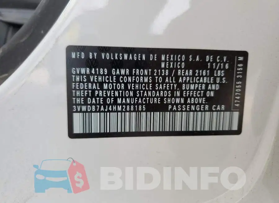 3VWDB7AJ4HM288185 Photo# 13
