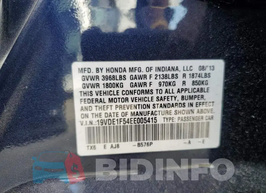 19VDE1F54EE005415 Photo# 13
