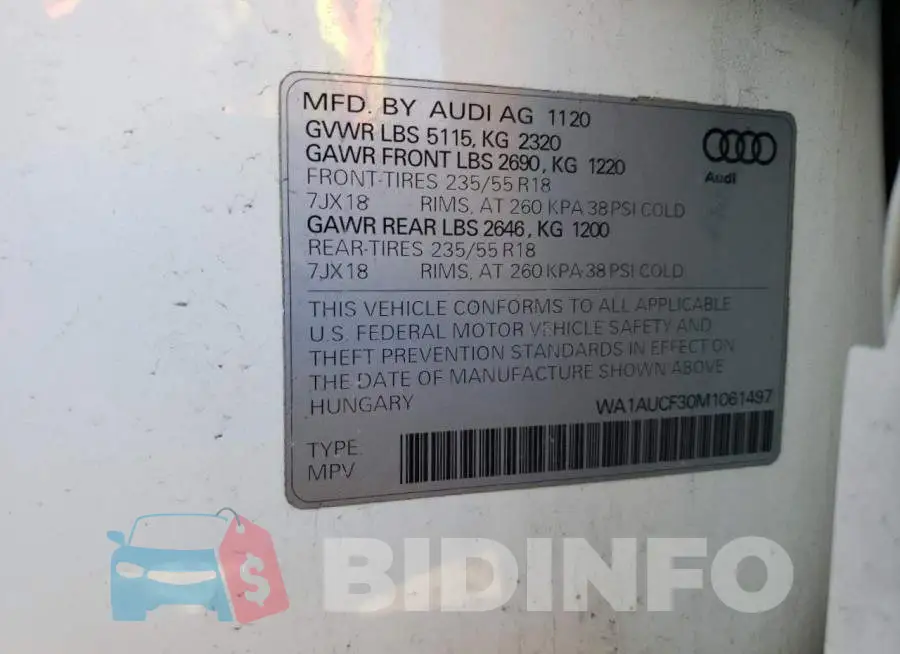 WA1AUCF30M1061497 Photo# 14