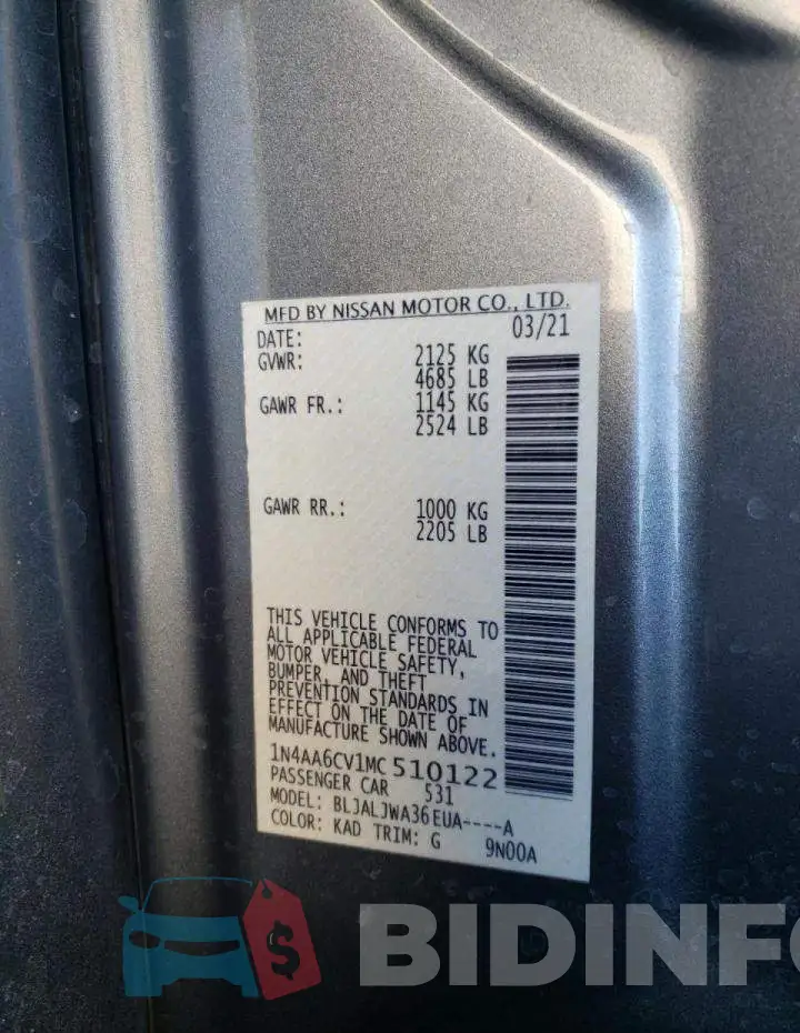 1N4AA6CV1MC510122 Photo# 12