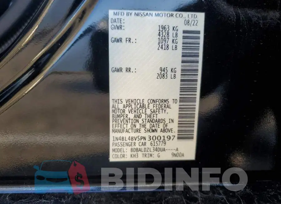 1N4BL4BV5PN300197 Photo# 12