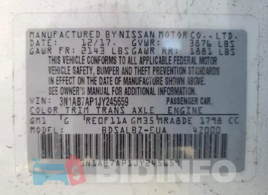 3N1AB7AP1JY245659 Photo# 12