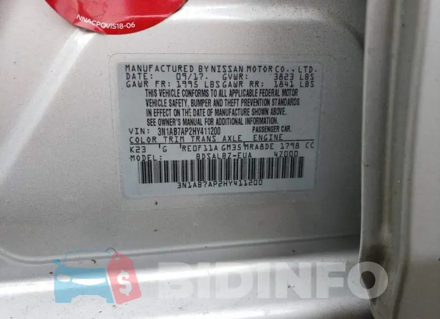 3N1AB7AP2HY411200 Photo# 12