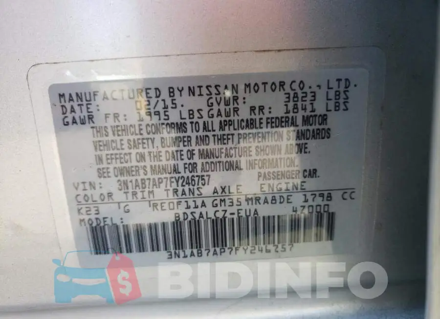 3N1AB7AP7FY246757 Photo# 12