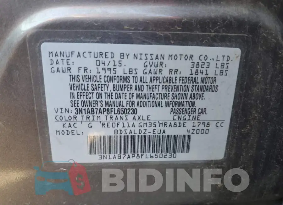 3N1AB7AP8FL650230 Photo# 12