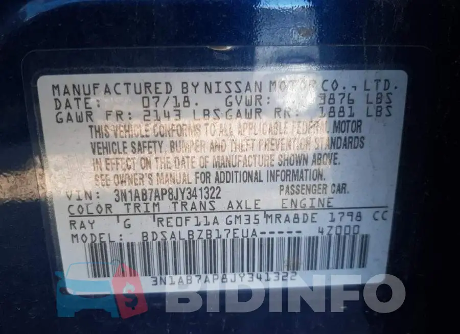 3N1AB7AP8JY341322 Photo# 13
