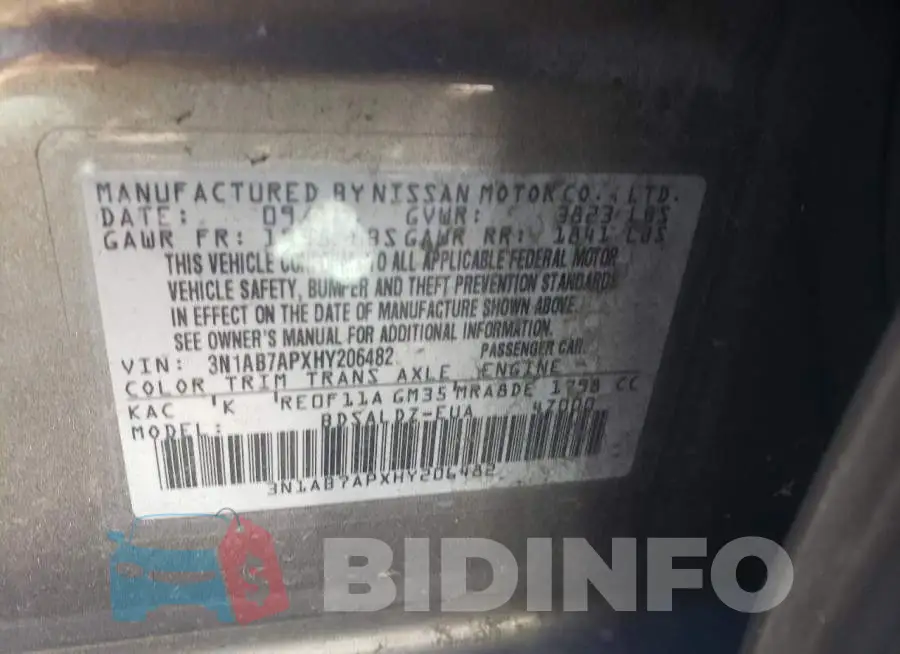 3N1AB7APXHY206482 Photo# 12
