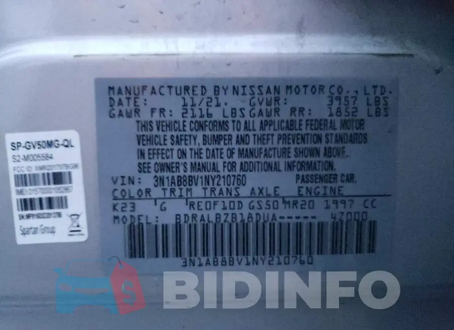 3N1AB8BV1NY210760 Photo# 12