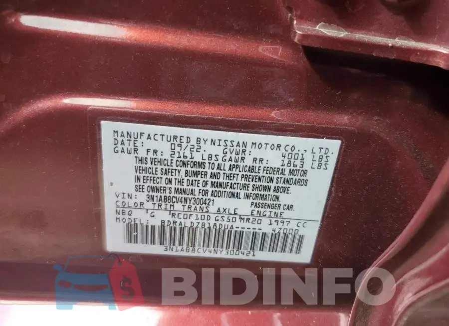 3N1AB8CV4NY300421 Photo# 12