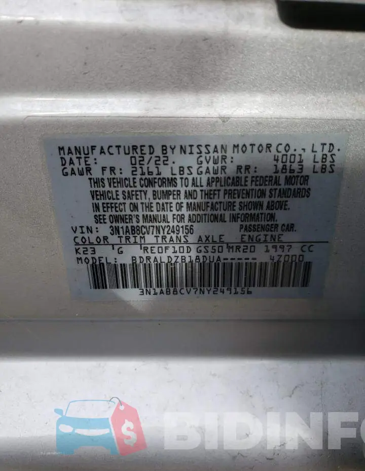 3N1AB8CV7NY249156 Photo# 13