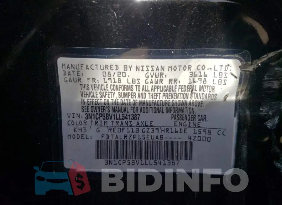 3N1CP5BV1LL541387 Photo# 13