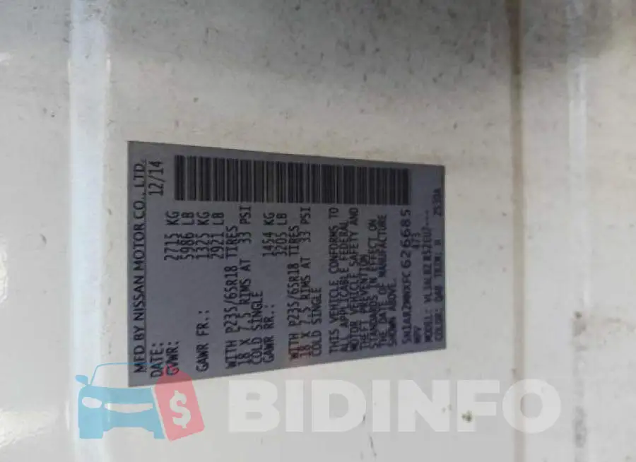 5N1AR2MNXFC626685 Photo# 10