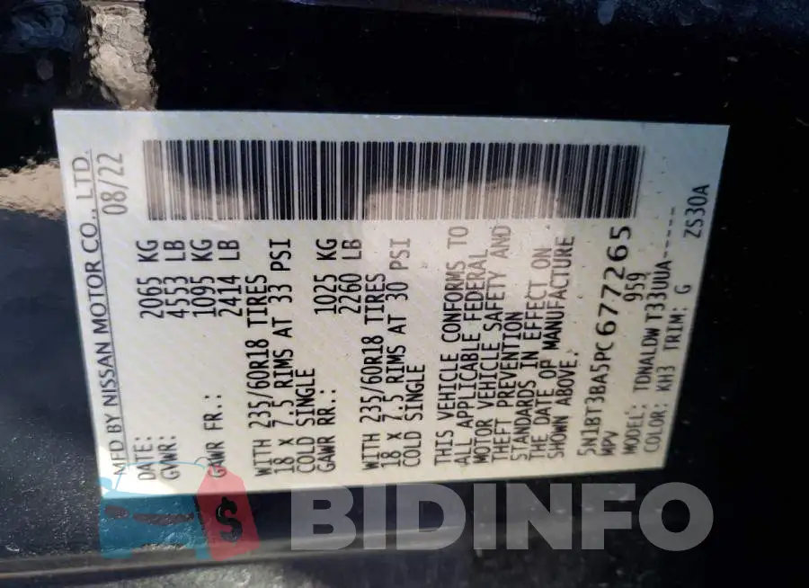 5N1BT3BA5PC677265 Photo# 13