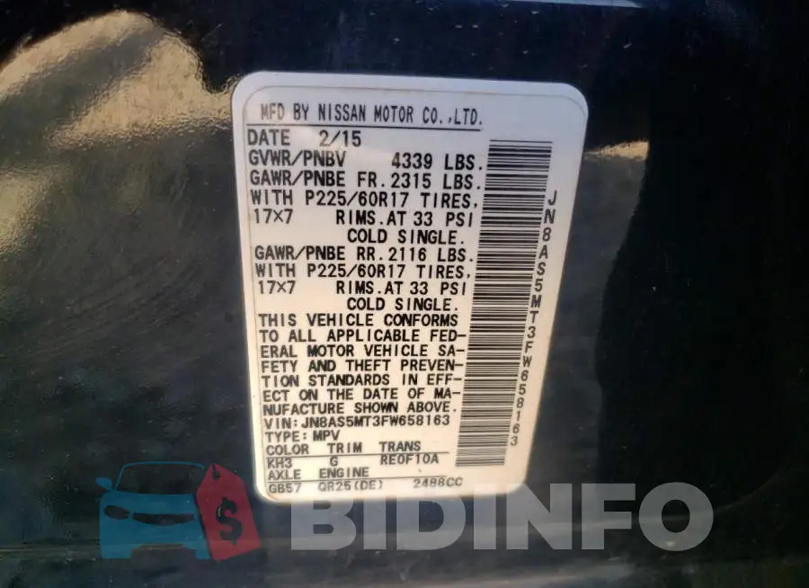 JN8AS5MT3FW658163 Photo# 10