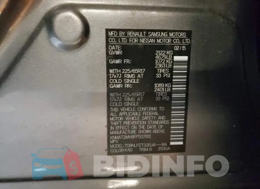 KNMAT2MV6FP537811 Photo# 13