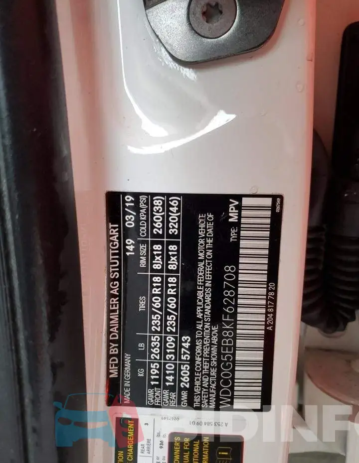 WDC0G5EB8KF628708 Photo# 12