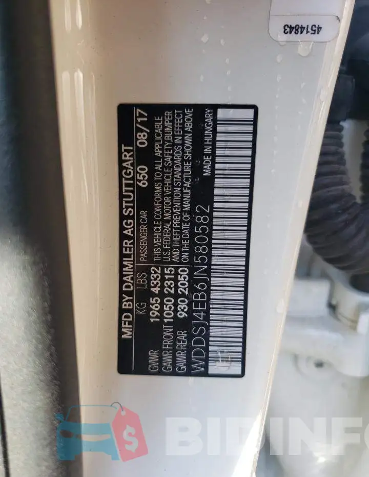 WDDSJ4EB6JN580582 Photo# 12