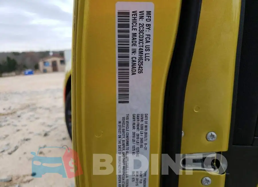 2C3CDXCT4MH625426 Photo# 13