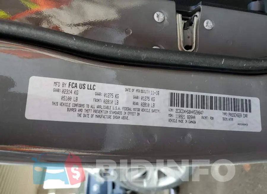 2C3CDXHG8HH520647 Photo# 12