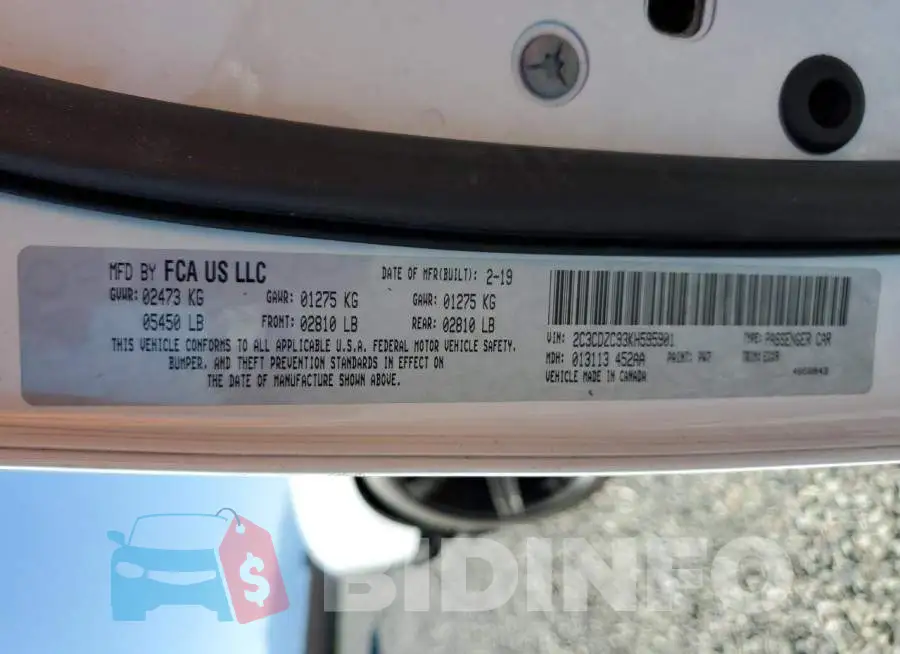 2C3CDZC93KH595901 Photo# 12