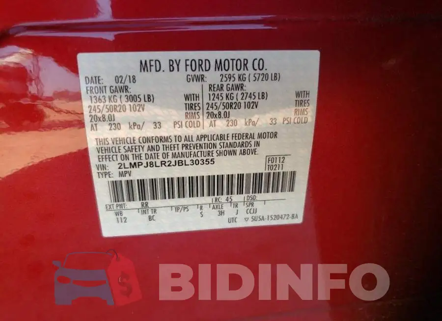 2LMPJ8LR2JBL30355 Photo# 13