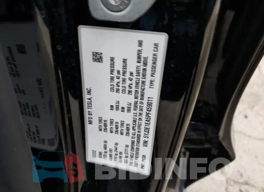 5YJ3E1EA5PF459011 Photo# 13